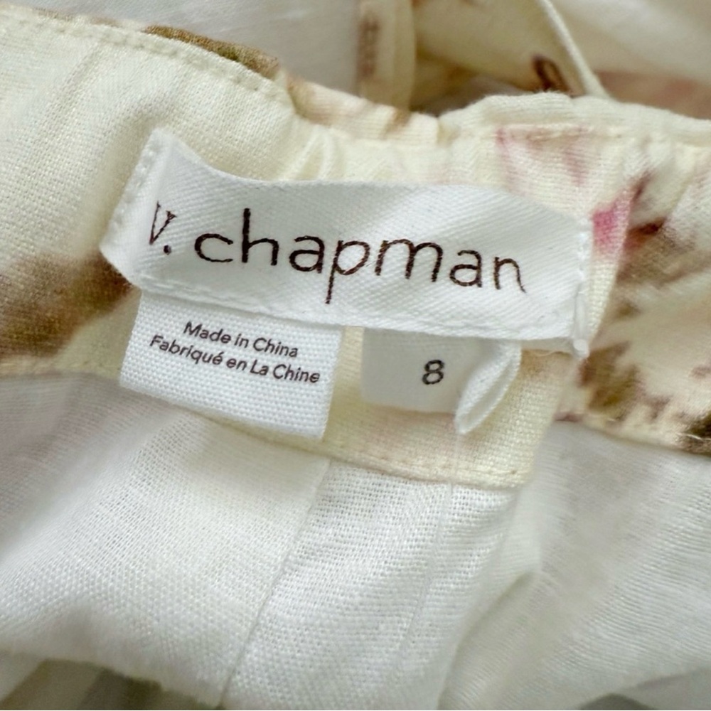 NWT V. Chapman Luna Linen Blend Midi Dress in English Rose Size 8 crystals - Picture 11 of 11